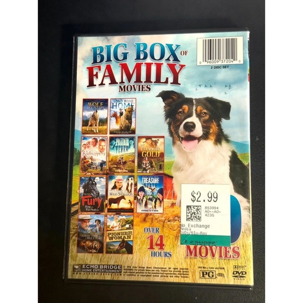 Big Box of Family Movies 10 Film Collection DVD 2-Disc Set Echo Bridge PG